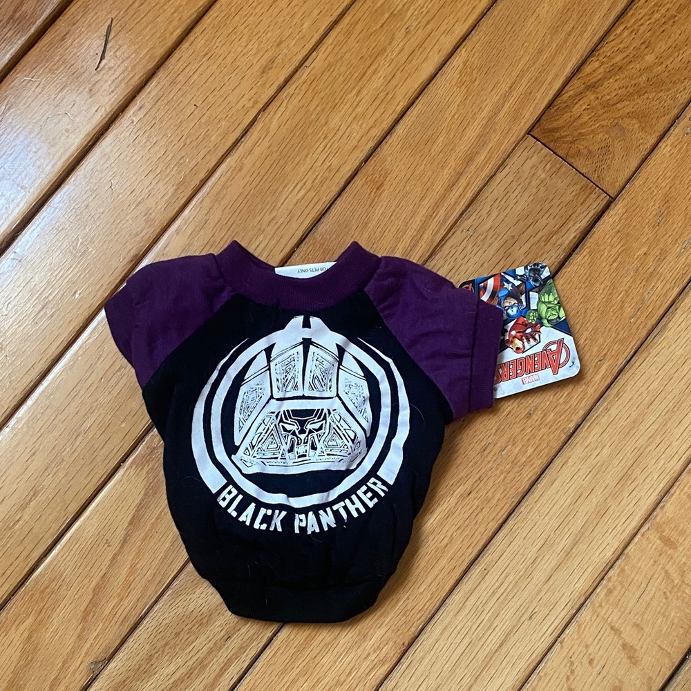 Black Panther dog Tee - Black & Deep Purple